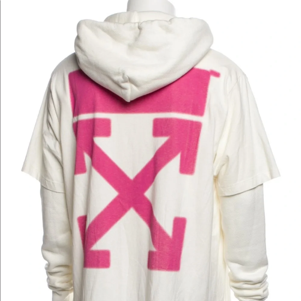 Off-White Virgil Abloh World Globe Hands Logo Hoodie Tee - Picture 5 of 6
